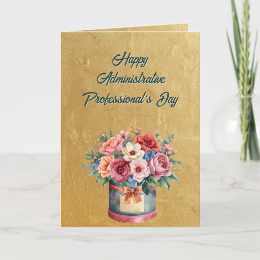 Elegant Gold Administrative Professionals Day カード (正面)