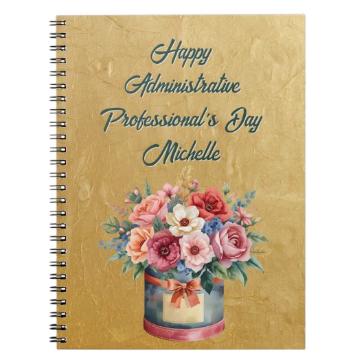 Elegant Gold Administrative Professionals Day ノートブック (正面)