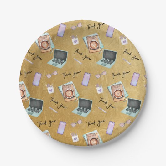 Elegant Gold Administrative Professionals Day ペーパープレート (正面)