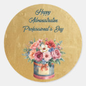 Elegant Gold Administrative Professionals Day ラウンドシール (正面)