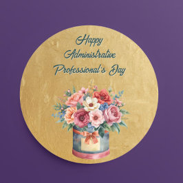 Elegant Gold Administrative Professionals Day ラウンドシール