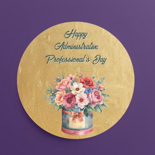 Elegant Gold Administrative Professionals Day ラウンドシール