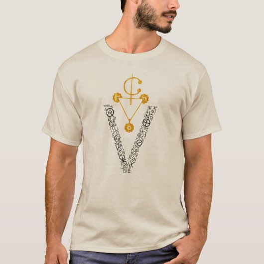 Elegant Gold Amazigh Signe T-Shirt Tシャツ (正面)