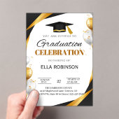 Elegant Gold and Black アクリル招待状 (インサイチュ (ポータブル))