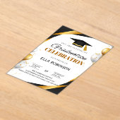 Elegant Gold and Black アクリル招待状 (レイダウン)