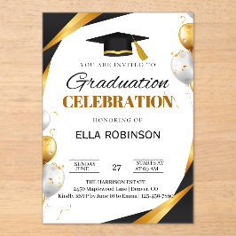 Elegant Gold and Black アクリル招待状