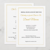 Elegant Gold and Black Bachelorette Brunch  招待状 (正面/裏面)