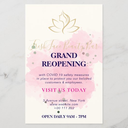 Elegant gold and black beauty salon チラシ (正面)