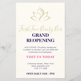 Elegant gold and black beauty salon チラシ