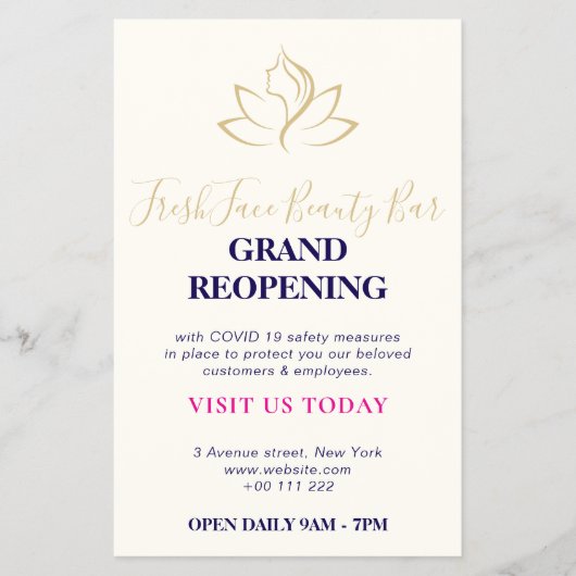 Elegant gold and black beauty salon チラシ (正面)