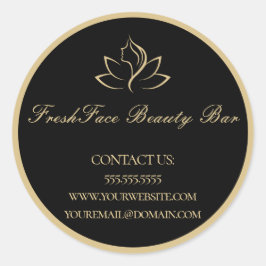 Elegant gold and black beauty salon ラウンドシール