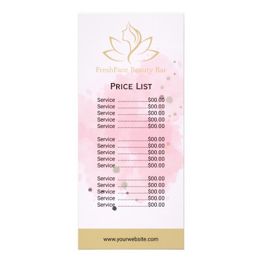 Elegant gold and black beauty salon ラックカード (正面)