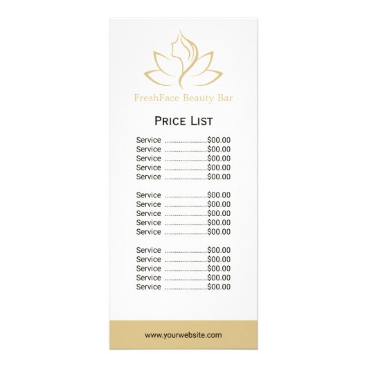 Elegant gold and black beauty salon ラックカード (正面)