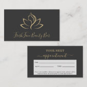 Elegant gold and black beauty salon 予約カード (正面/裏面)