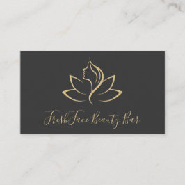 Elegant gold and black beauty salon 予約カード