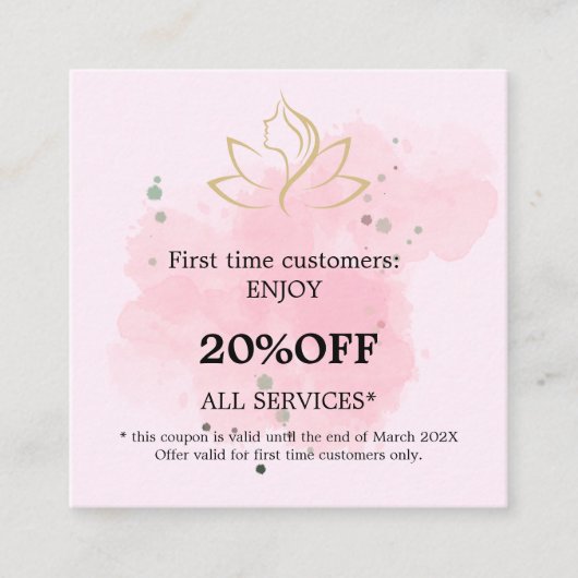 Elegant gold and black beauty salon 割引カード (正面)