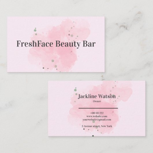 Elegant gold and black beauty salon 名刺 (正面/裏面)