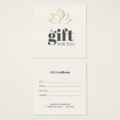 Elegant gold and black beauty salon gift card (正面&裏面)