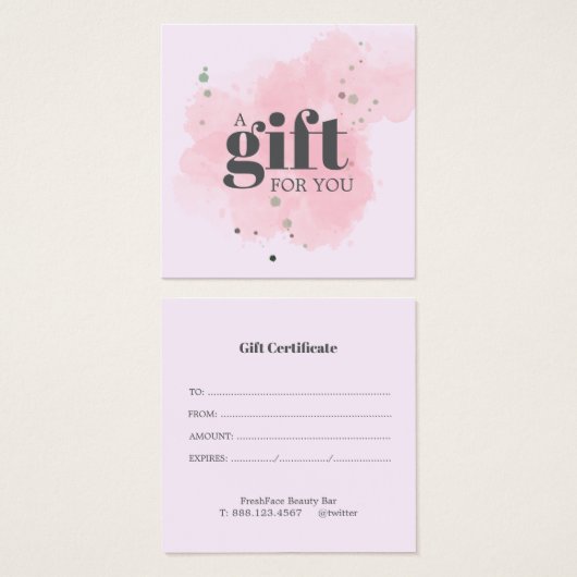 Elegant gold and black beauty salon gift card (正面&裏面)
