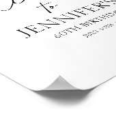 Elegant Gold and Black Birthday Party Welcome Sign ポスター (角)