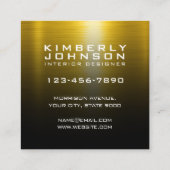 Elegant Gold and Black Business Card Design スクエア名刺 (裏面)