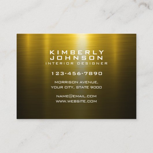 Elegant Gold and Black Business Card Design 名刺 (裏面)