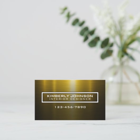 Elegant Gold and Black Business Card Design 名刺 (スタンド正面)