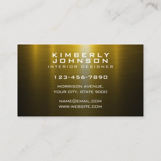 Elegant Gold and Black Business Card Design 名刺 (裏面)