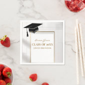 Elegant Gold and Black Graduation Party スタンダードカクテルナプキン (インサイチュ)