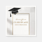 Elegant Gold and Black Graduation Party スタンダードカクテルナプキン (正面)