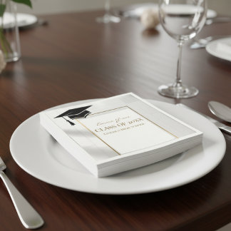 Elegant Gold and Black Graduation Party スタンダードカクテルナプキン