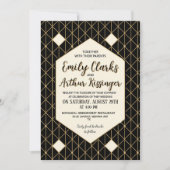Elegant Gold and Black Modern Wedding Invitation  招待状 (正面)