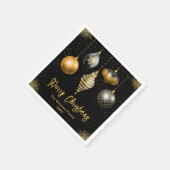 Elegant Gold and Black Ornament Christmas スタンダードカクテルナプキン (角)