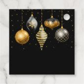 Elegant Gold and Black Ornament Christmas フェイバータグ (裏面)