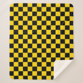 Elegant Gold and Black Square Pattern シェルパブランケット (正面)