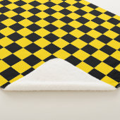 Elegant Gold and Black Square Pattern シェルパブランケット (3/4)
