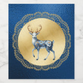 Elegant Gold and Blue Wine Label ワインラベル (シングルラベル)