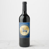 Elegant Gold and Blue Wine Label ワインラベル (正面)