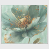 Elegant Gold and Emerald Poppy Wedding Wrapping  ラッピングペーパー (フラット)