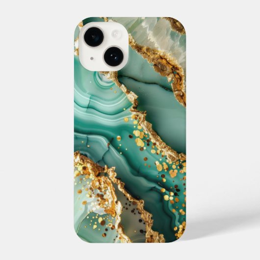 Elegant Gold And Green Marble iPhoneケース (裏面)