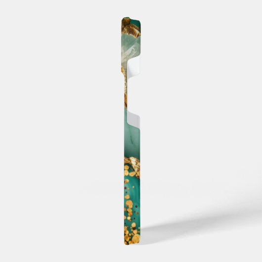Elegant Gold And Green Marble iPhoneケース (左側面)