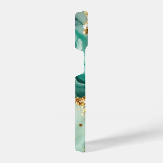 Elegant Gold And Green Marble iPhoneケース (右側面)