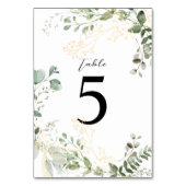 Elegant Gold and Greenery Eucalyptus Wedding テーブルナンバー (裏面)
