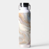Elegant Gold and Nacre Monogram Name Personalized ウォーターボトル (正面)