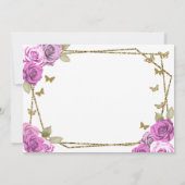 Elegant Gold and Pink Roses Quinceanera セーブザデート (裏面)