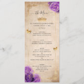 Elegant Gold and Purple Roses Watercolor Floral メニュー (正面)