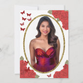 Elegant Gold and Red Roses 18th Birthday Debut 招待状 (裏面)