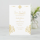 Elegant Gold and White Damask セーブザデート (スタンド正面)
