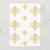 Elegant Gold and White Damask Wedding Menu メニュー (裏面)