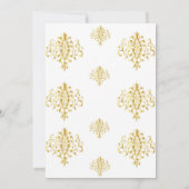 Elegant Gold and White Damask Wedding Rehearsal 招待状 (裏面)